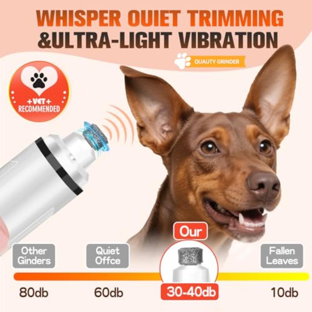 Dog Nail Trimmers Quiet Electric Pet Dog Nail Clippers Nail Clipper With Led Lights Nail Grinder High Speed Nail File Electric Clippers For Grooming S