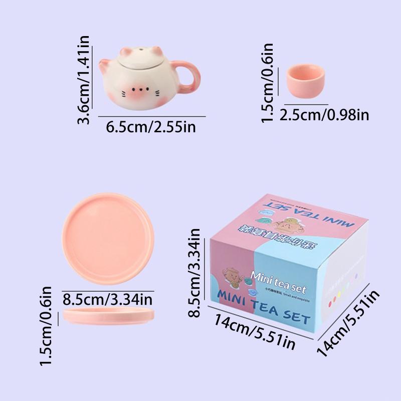 Chinese Style Mini Ceramic Teapot Ornaments Traditional Smooth Milk Tea Lid Accessories Exquisite Ceramic Cat Ear Pot Home Decor