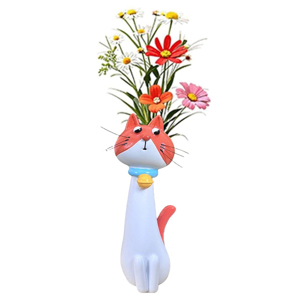 Whimsical Resin Dog Flower Vase Creative Ornament Cute Dog Shaped Flower Vase for Living Room Office Study Home Decoration