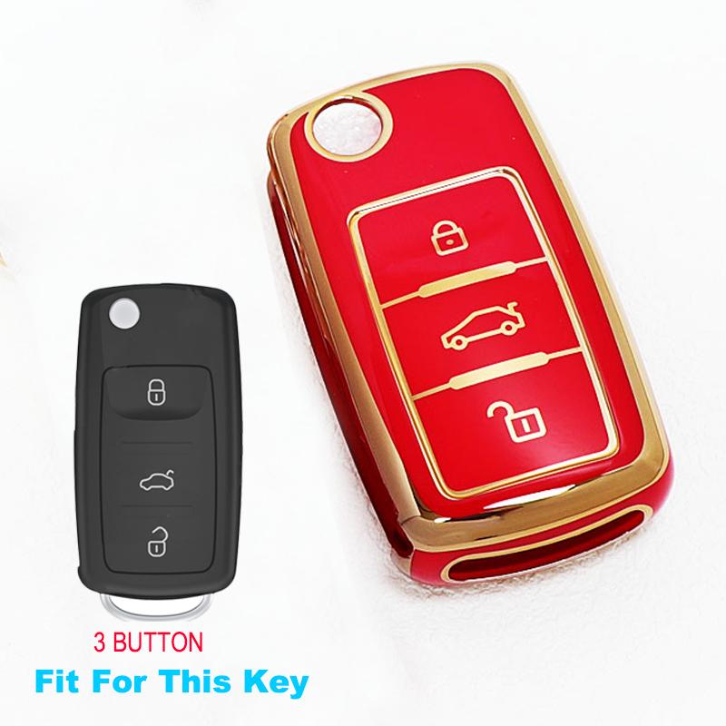 Fashion Tpu Car Key Case Full Cover Protection Shell Bag For Vw Volkswagen Polo Tiguan Passat Golf Jetta Lavida Skoda Octavia