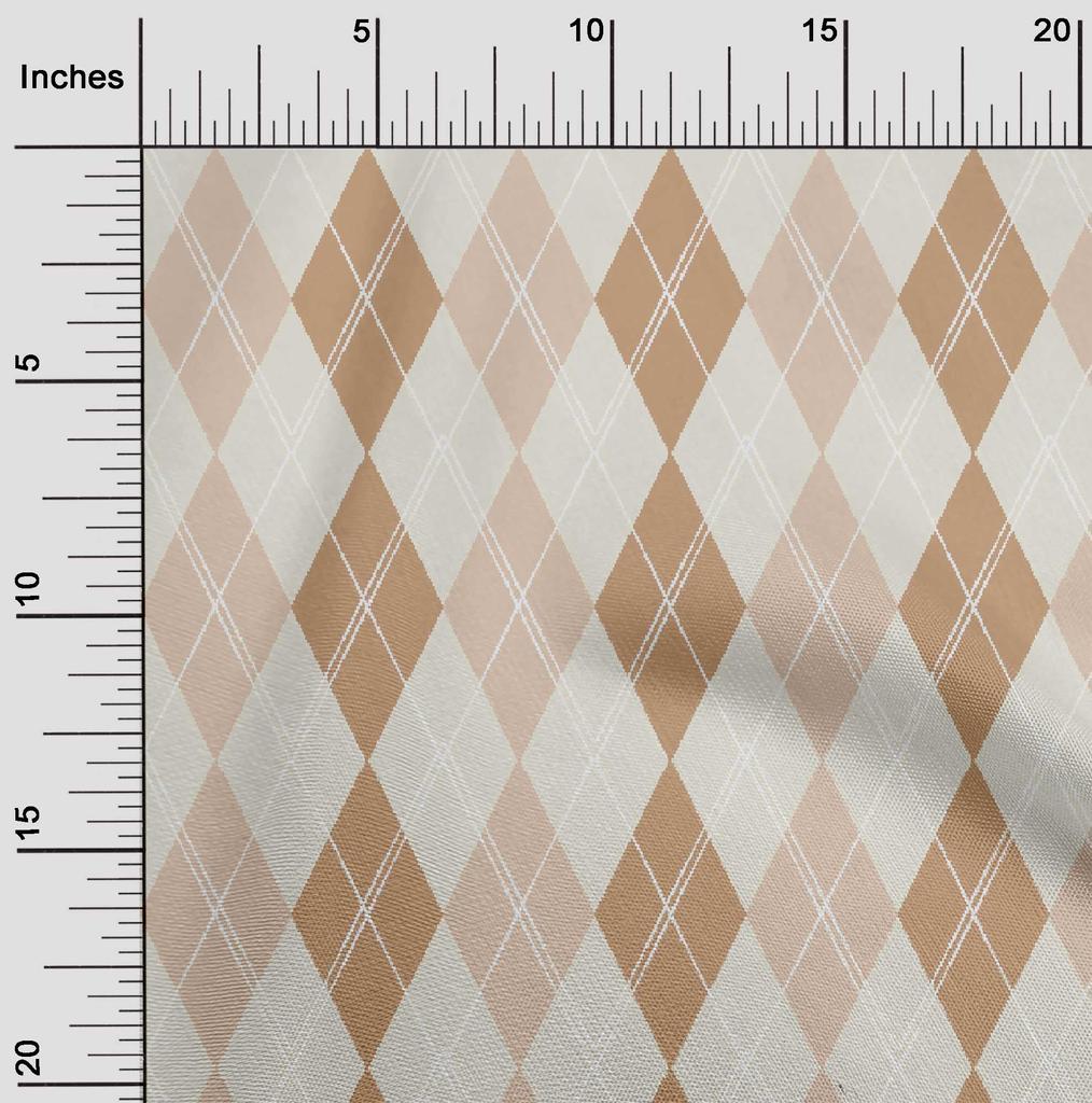 oneOone Cotton Flex Dusty Blue Fabric Argyle Check Quilting Supplies Print Sewing Fabric By The Yard 40 Inches