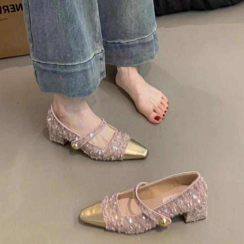 Pointed Toe With Medium Heels Women's Mary Jane Shoes Spring and Autumn 39 High Quality Comfortable Elegant Popular Ladies Pumps