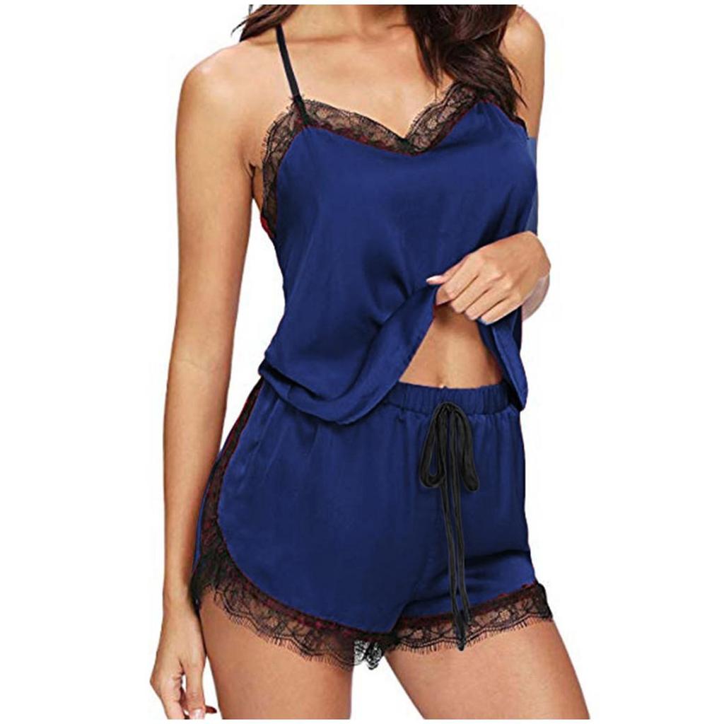 Femei Fără mâneci Bretele Lenjerie de noapte Lenjerie de noapte Set de pijama Lenjerie pentru femei ZH