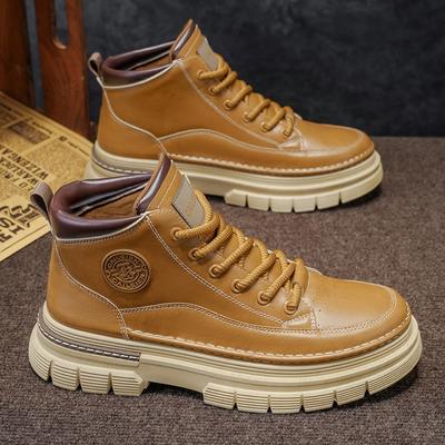 Martin Boots Men's High-top New Autumn Retro Medium-top Thick-soled Heightening Tooling Shoes Men's Short Boots