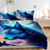 3pcs Anime Wolf Bedding Set - Includes One Quilt Cover and Two Pillowcases (No Core) - Perfect for Bedroom and Guest Room Decoration, Festiv