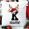Personalised Christmas Pillow Case Initial with Name Cushion Cover Xmas Party Decor Home Pillowcase Xmas Gift for Family Friends