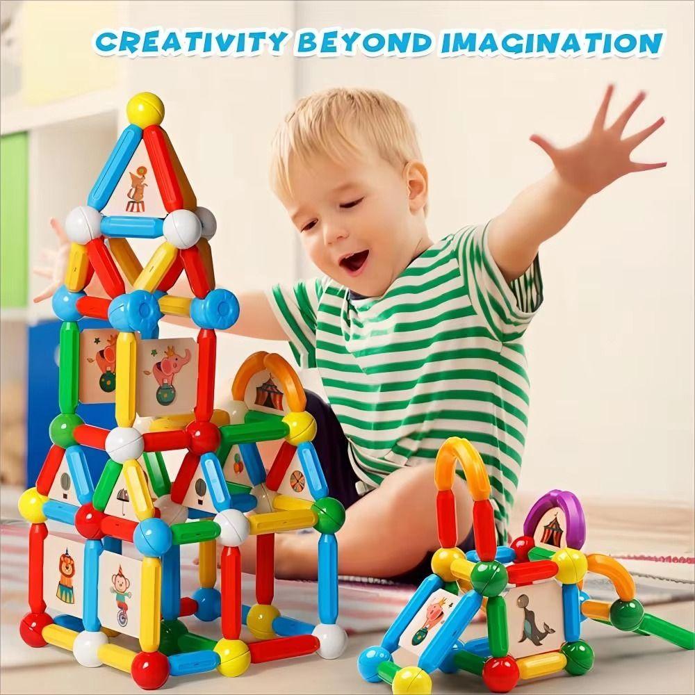 Articulated Magnetic Construction Puzzle Toy Magnetic Sticks Montessori Toy  Desktop Decoration