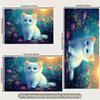 2D Flat Printing Kitten Floral Backdrop for Aesthetic Bedroom Wall Decor