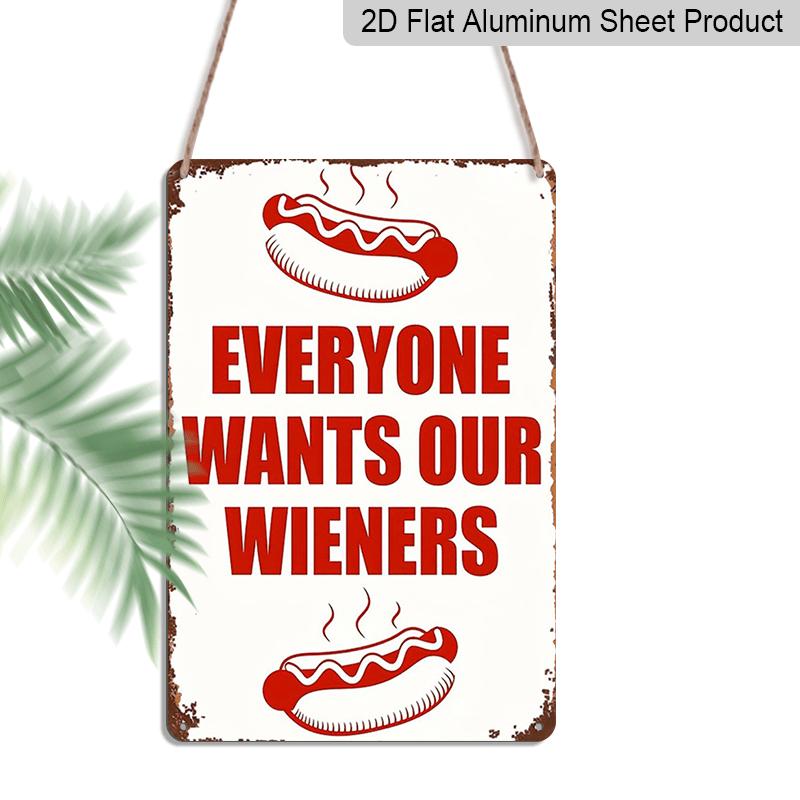 

2D Flat Metal Sign, Hot Dog Themed Vintage Aluminium Decoration Sign, Flat Printed Aluminium Plaque, 8X12 Inches Wall Decor, Suitable for Home, Bar 20*30cm