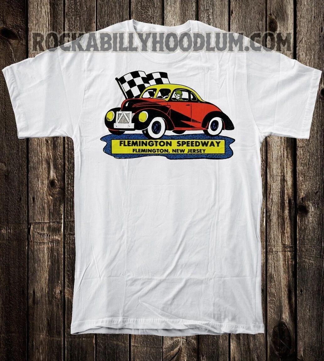 Retro Hot Rod Tee T Shirt Drag Race Speed Shop Flemington NJ Speedway Nascar 4XL