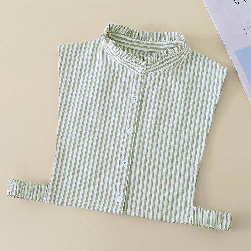 Women Cotton Printed Detachable Lapel Fake Collar Shirt White Ruffles False Collar Woman Removable False Blouse Nep Kraagie