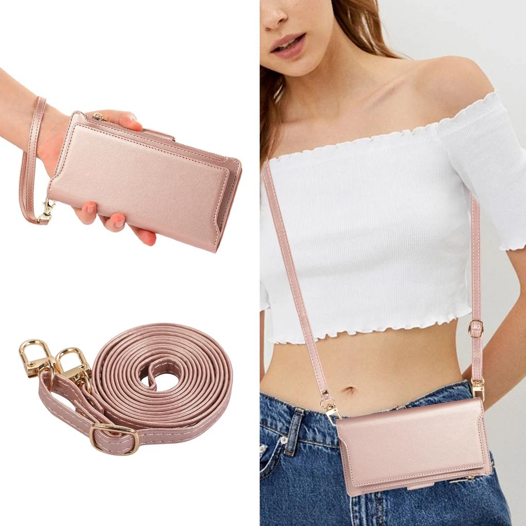 Crossbody Cards Solt Wallet Zipper Leather 2 In 1 Detachable Case For iPhone 15 Pro Max 16 14 Plus 13 12 11 Wireless Charging