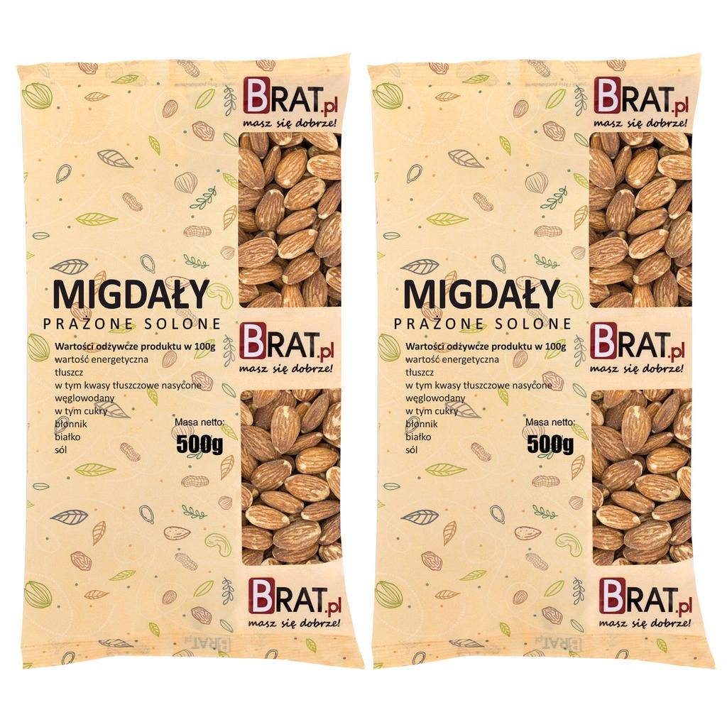 Migdały Prażone Solone 1Kg (2X500G)