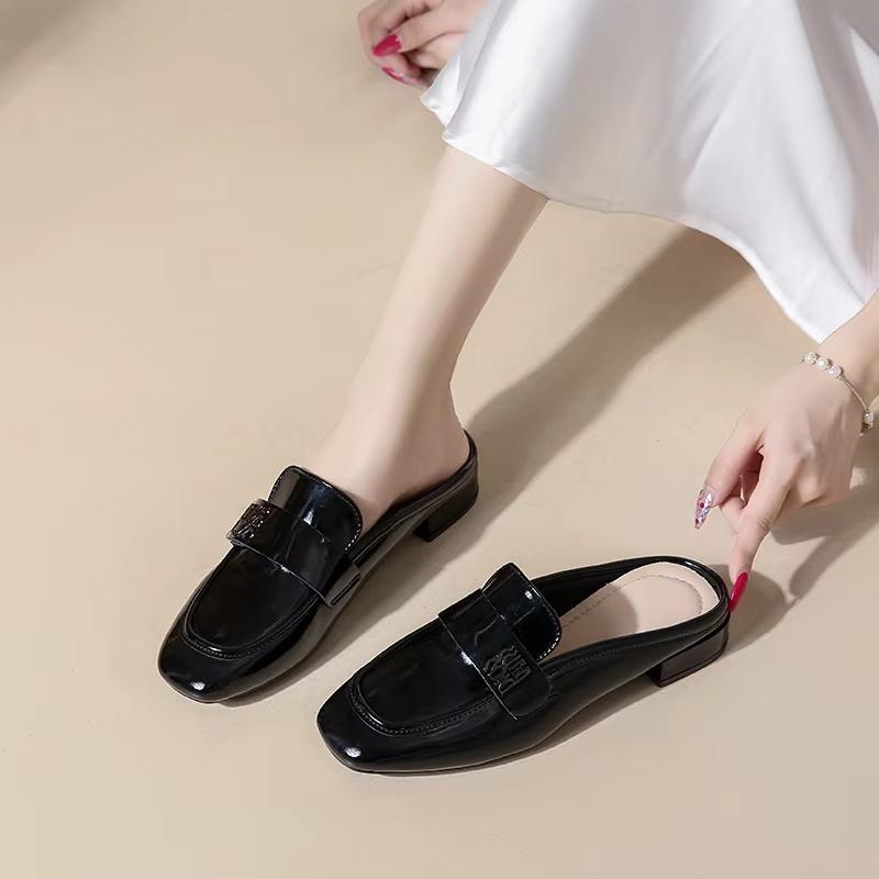 Summer Fashionable Square-toe Sexy Casual Slippers Elegant Large-size High-heeled Half-slippers Suitable for Women To Wear 36 2798₽