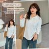 Large Size Women's Clothing Waxy Jiji Hooded Long-sleeved T-shirt Autumn New Thin Casual Top 340800