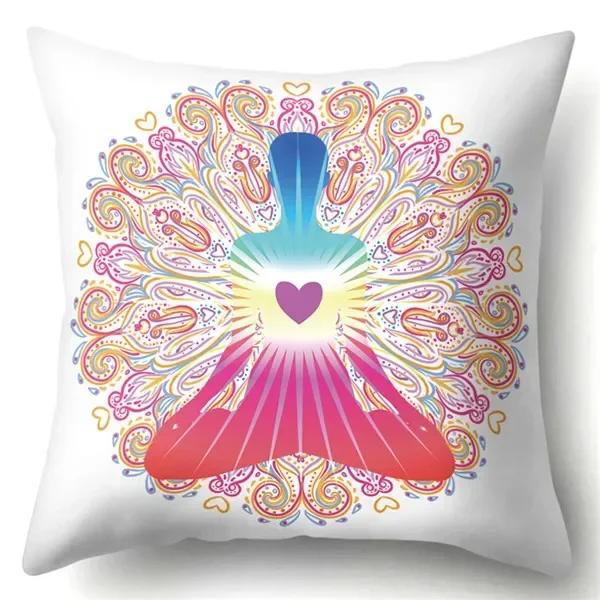 Buddha Head Eye Print Cushion Cover Case Buddhism Decorative Pillow Cover Polyester Home Hotel Car Decoration Pillowcase 45X45CM