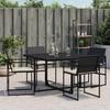 VidaXL Garden Chairs Set of 4 with Cushions Black Wicker, Garden Seat, Outdoor Seating, Chair 4008581