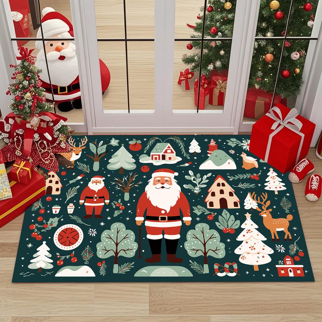 Modern Style Christmas Decor Home Carpet Living Room Big Size Antiskid Bedroom Bedside Rug Soft Easy Cleaning Entrance Door Mat