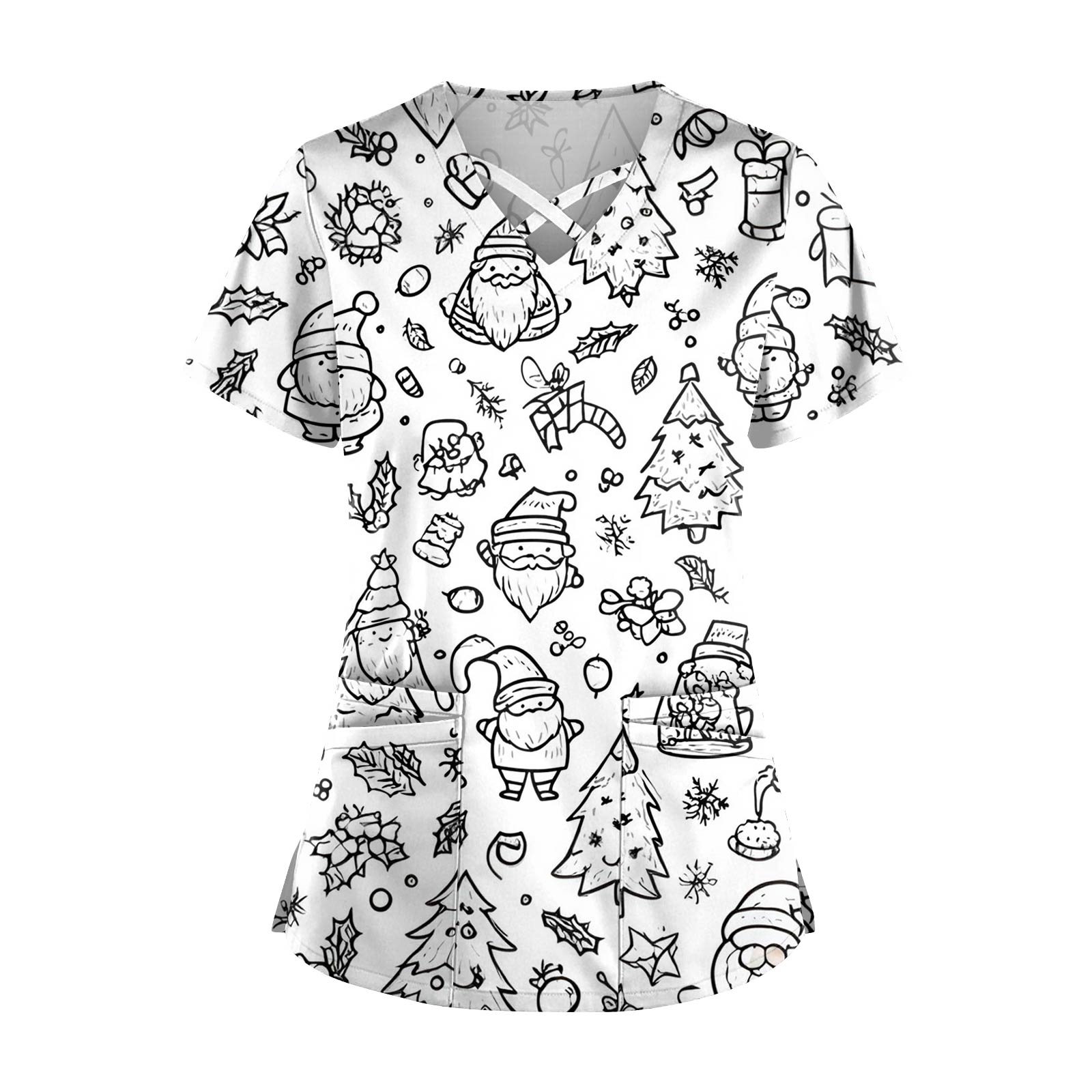 

Женский топ с коротким рукавом, ступенчатым V-образным вырезом, принтом и карманом, быстросохнущий XXXXL