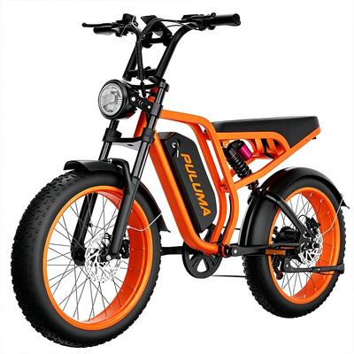 Bicicleta Eléctrica Puluma Su8 Rueda de 20" Motor Pico de 1200W Bicicleta de Montaña Eléctrica para Adultos 52V 20Ah Doble Freno Hidráulico 7 Velocidades Carga Máxima 150Kg