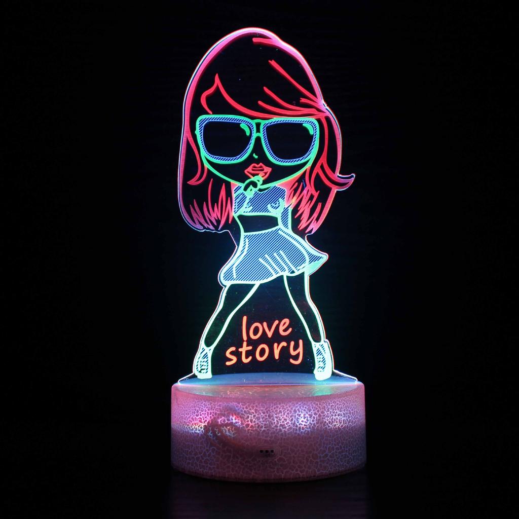 Music Taylor Guitar Music Note Earphones Series Ambient Light Usb Colorful Rgb Night Light Small Desk Lamp