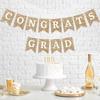 3sets Pre-strung Congrats Grad Banner Golden Glitter Graduation Party Banner Pre-strung Garland on Strand Party Streamer Decorations & Decor