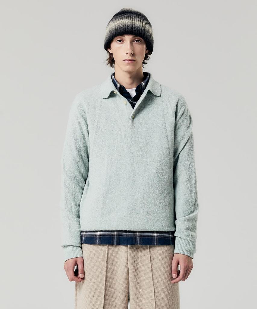 NOTIG Wool Blend Thierry Solid Sweater Mint_Oka3Swtl101M1