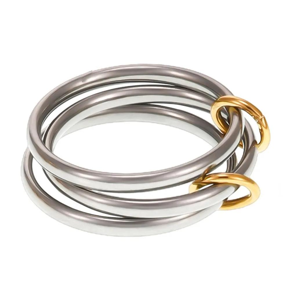 Minimalism Multi-Link Connected Ring, Chunky Gold Plated Ring, Ring Set, Eternity Women Fashion Zircon Gifts