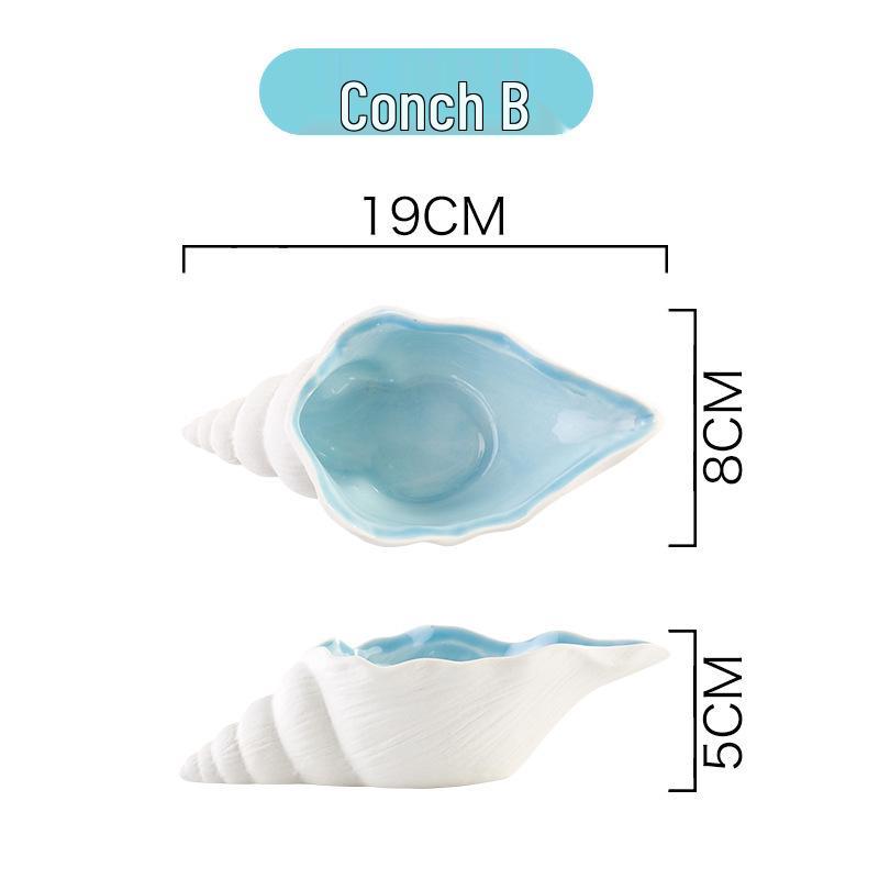 Starfish Seashell Ceramic Jewelry and Storage Tray with Marine Ornament Design