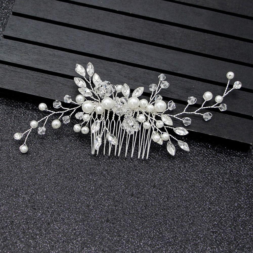 Pearls Rhinestone Leaves Wedding Hairstyles Jewelry Bridal Tiaras Hairbands  Girls