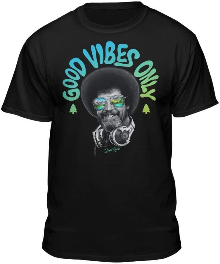 Bob Ross Good Vibes Only Graphic Print T-shirt
