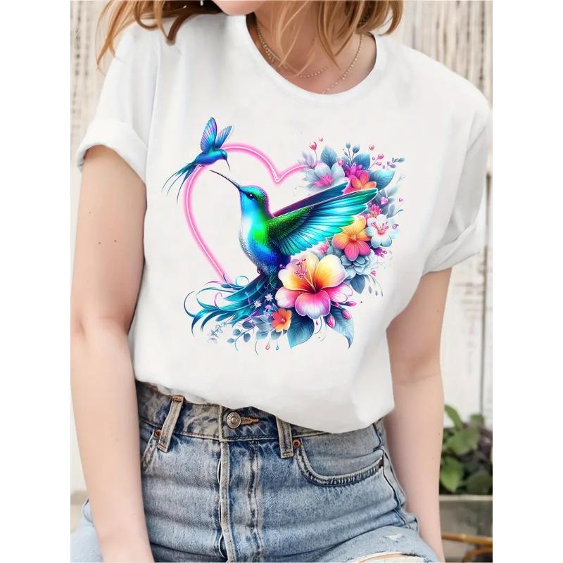 Summer Fashion 3D Animal Birds Print Women T-Shirts Casual O-Neck Short Sleeve Tee Kawaii Girl Trend Ladies Female Clothing