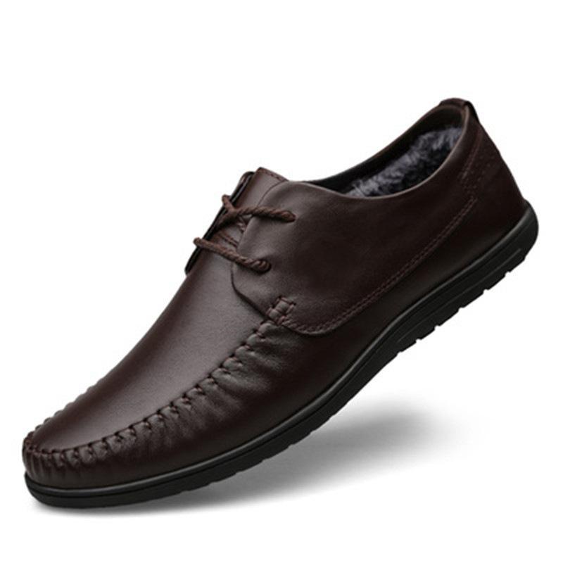 8862 Men'S And Women'S Shoes Flat-Soled Leather Shoes Spring Low-Top First-Layer Cowhide Surface Business Casual Shoes Single Shoes