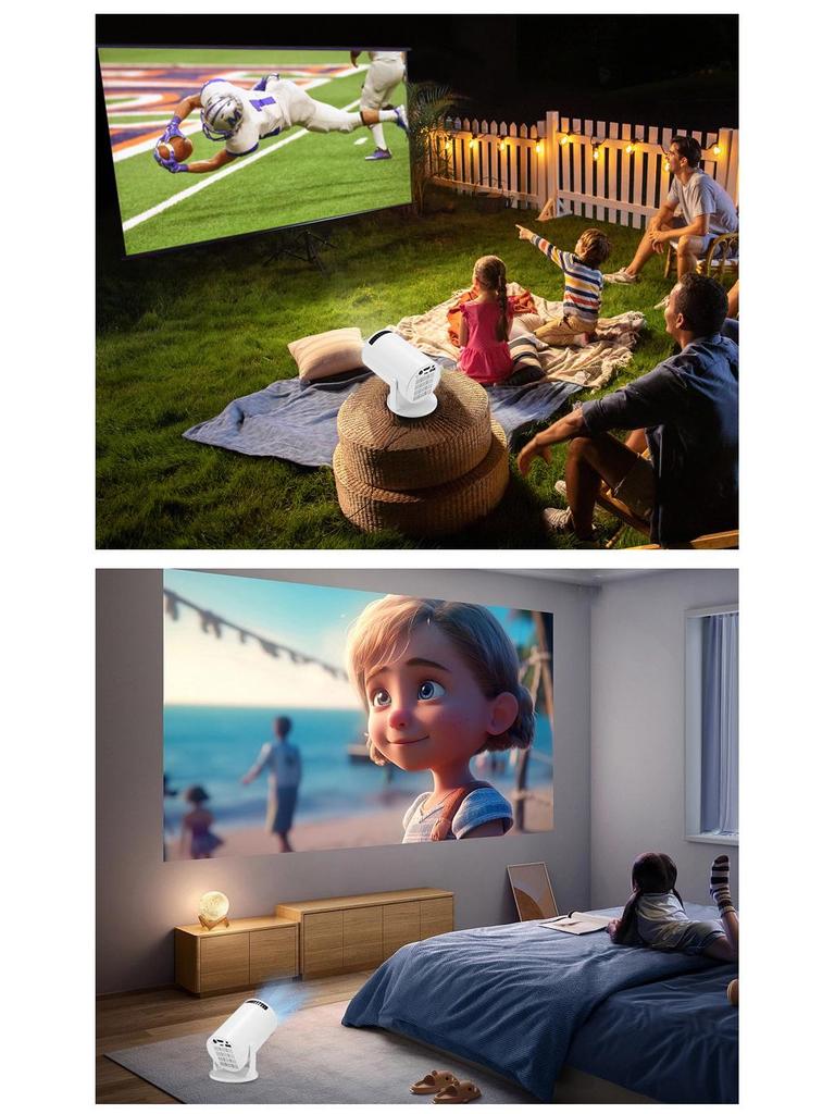 HY300 Portable Mini Projector: Wireless, Power Bank Compatible, Ideal for Home & Kids
