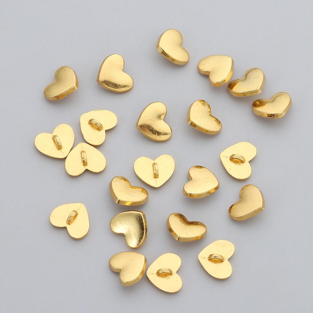 40pcs New 8mm Heart Shape Buttons DIY Mini Ultra-small Buckles Metal Coat Buckle For 1/6 Clothing Buckles Accessories