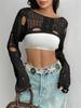 Spring Summer New Arrivals Floral Hollow Knitted Cardigan Short Sleeve Sweater with Hole Design