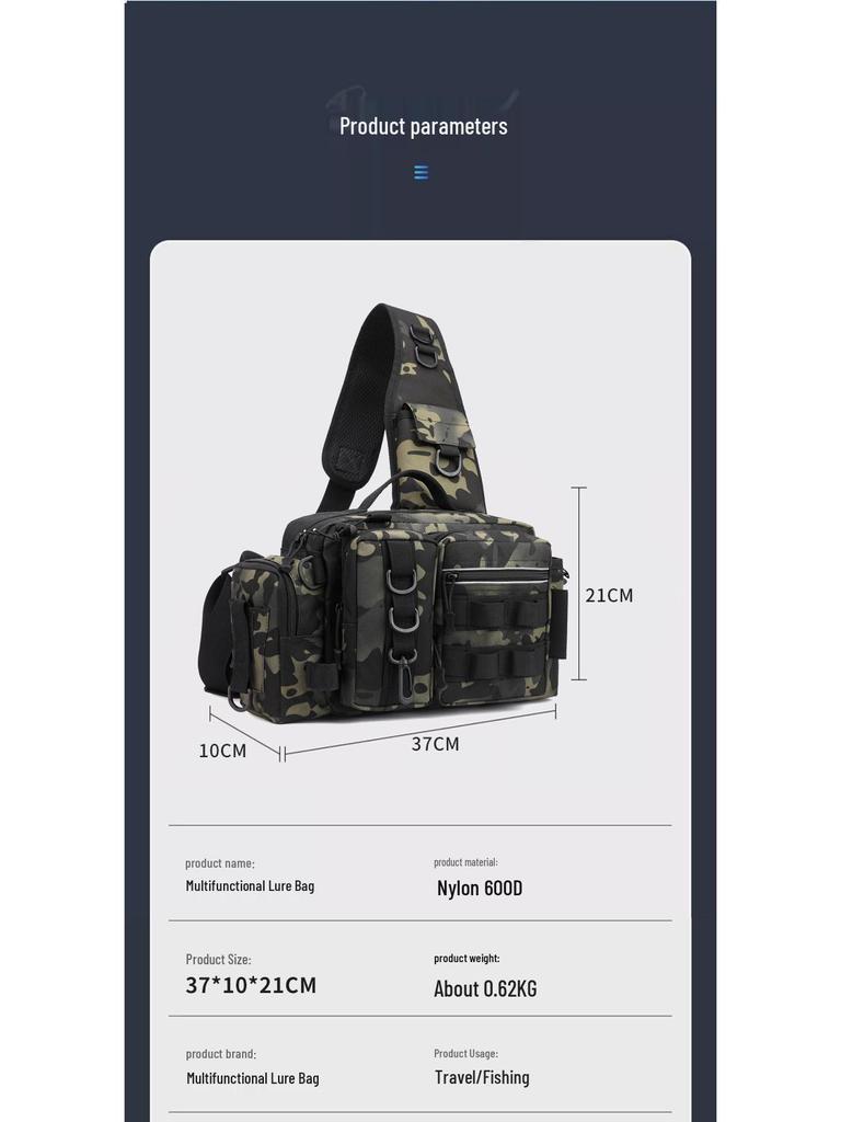 Camouflage Angel-Hüft-/Schultertasche mit Rutenhalter und Tacklebox