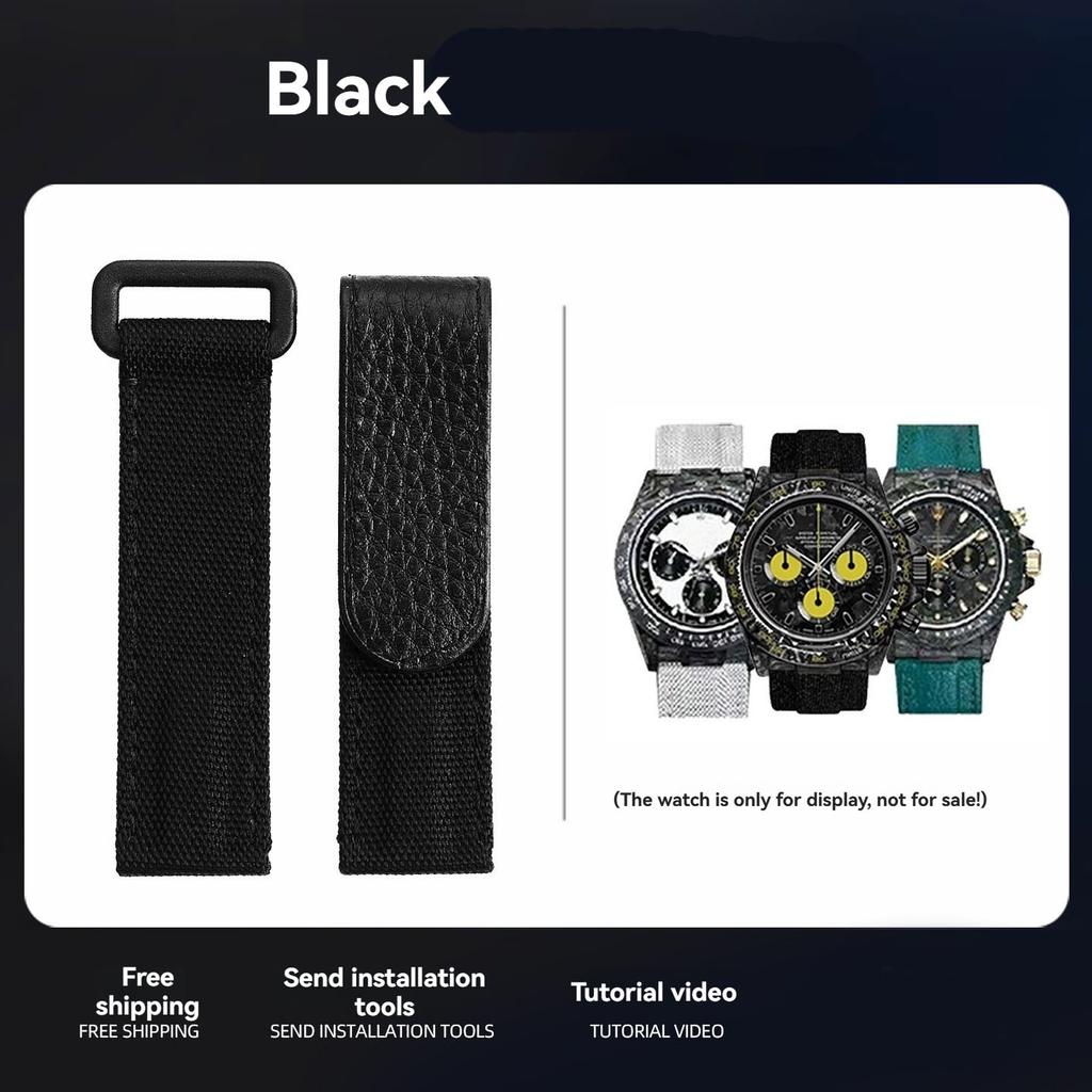 20mm Universal Nylon Watch Band For Tudor/Omega/Rolex/IWC/Tissot Daytona SUBMARINER Strap Cowhide bottom Wristband Accessories