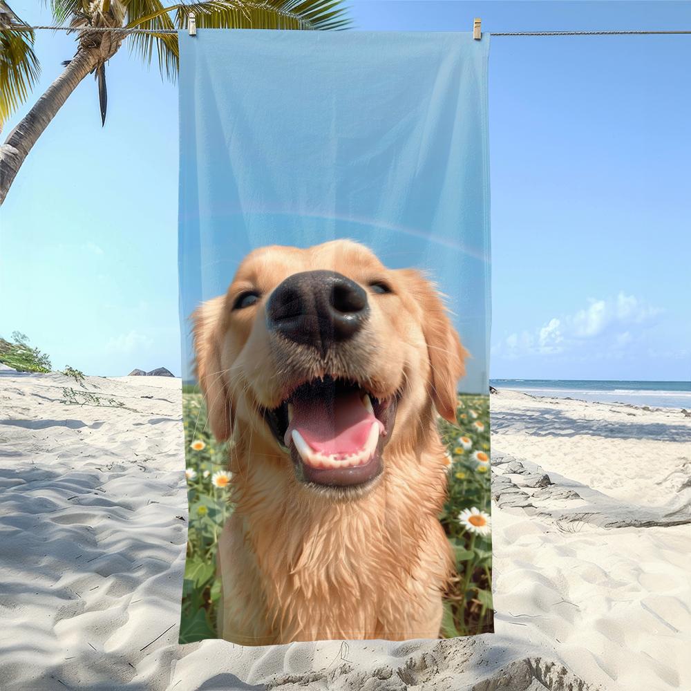 Cute Dog-Print Beach Towels: Dry Off in Style with Our Adorable Designs! Suitable for towels, bath towels, beach towels