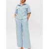 BITCED Women's Fashion Casual Short Sleeve POLO Neck  Pants Suits