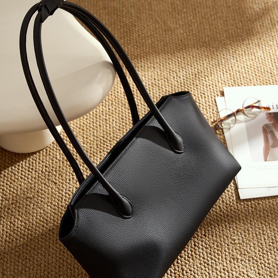 Leather High-end Commuter Women's Bag New Versatile Cowhide Underarm Bag Shoulder Bag Tote Big Bag