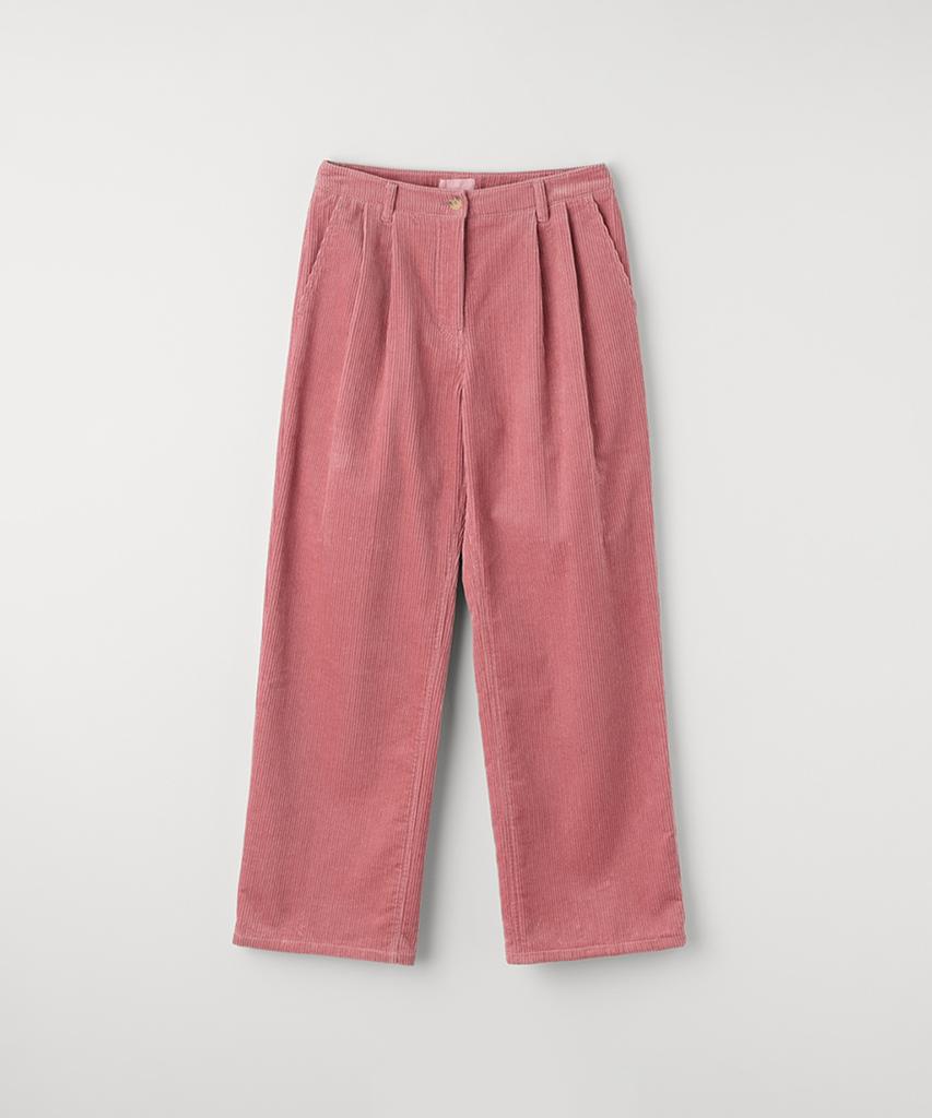Selliteiljeu Heart Embroidery Corduroy Wide Pants_Pink
