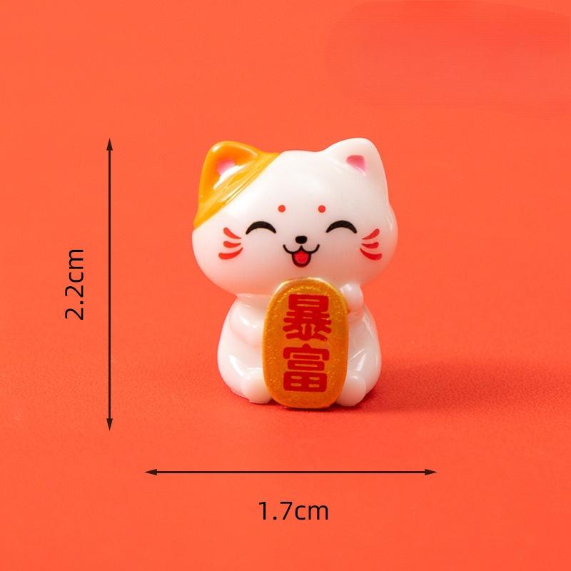 Mikro-Landschaft Niedliche Maneki Neko Figuren, Heim-Desktop-Auto-Figuren, Kunstharz-Handarbeiten, Dekorative kleine Figuren