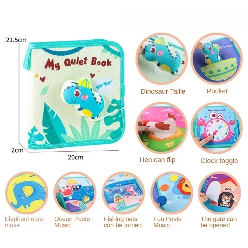 Montessori Busy Book for Toddlers, Activity Books for Airplane Car, Sensory Travel Toys, Preschool Learning Toys For Boy & Girl