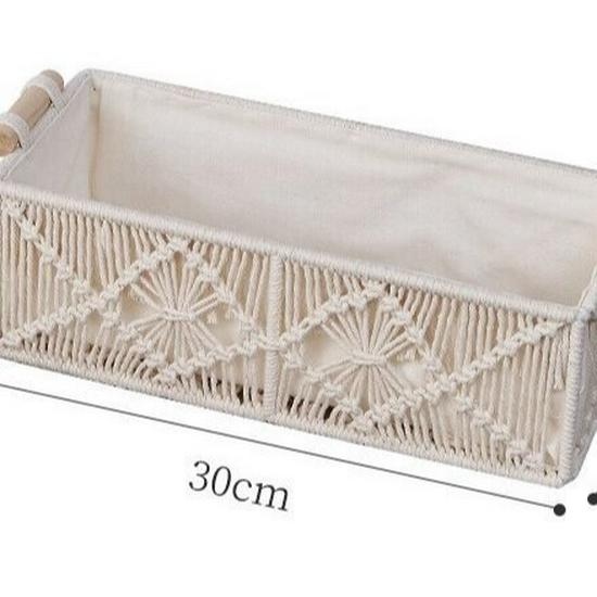 

Handmade Cotton Rope Woven Storage Basket - Artistic Retro Desktop Organizer