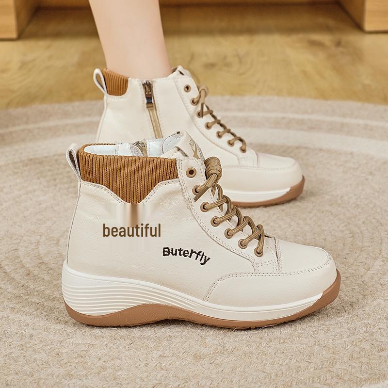 Herbst/Winter 2025 Damenmode Butterfly Wedge Stiefel - Dicke Sohle, Bequeme Passform