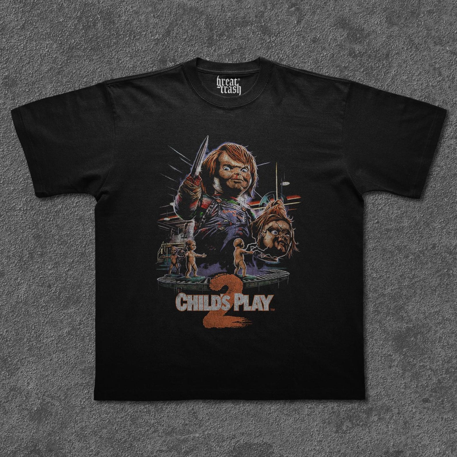 Child s Play Shirt, Chucky Doll Horror Movie Tee, Vintage 80s Slasher Graphic T-Shirt, Good Guys Doll Cult Classic, Killer Doll Horror Fan 2XL