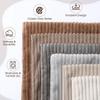 6 Pcs Winter Corduroy Throw Pillow Covers Bulk 18x18 Multicolor Striped Decorative Square Soft Plush Throw Pillow Cases Modern Style for Living Room
