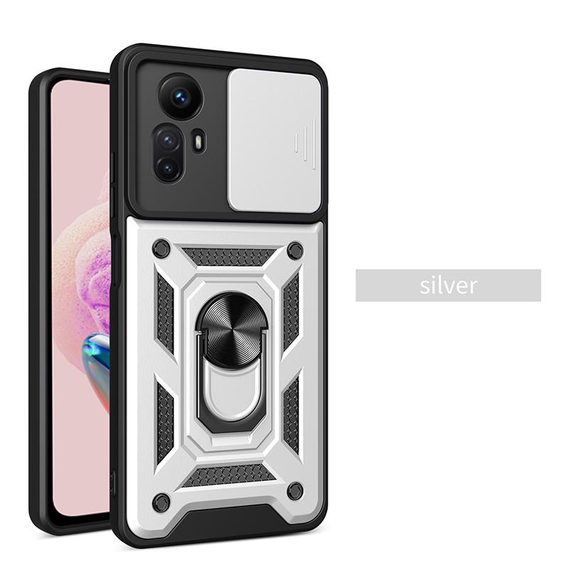

Противоударный бронированный чехол для Xiaomi Redmi Note12S 4G автомобильный держатель для телефона чехол для Redmi Note12 4G 5G защита объектива камеры Fundas Redmi 12(4G) серебряный