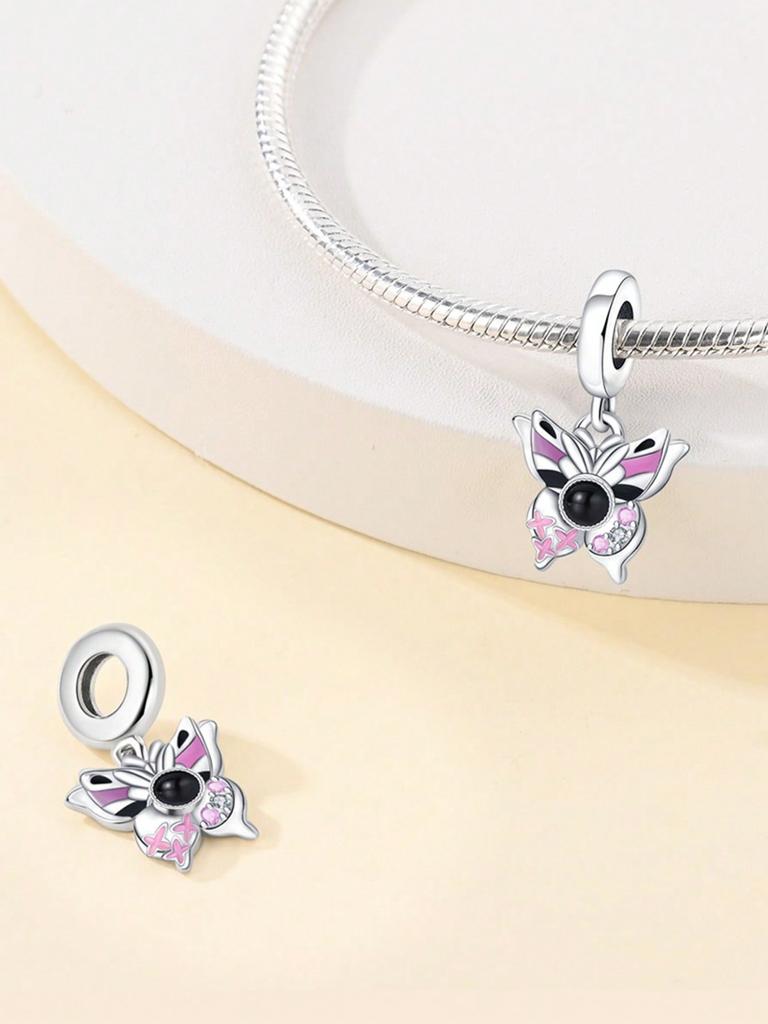 Romantic Heart Butterflychameleon Beads Charm Copper Plated Fit Charms Copperoriginal Bracelet For Jewelry Making Diy Charm